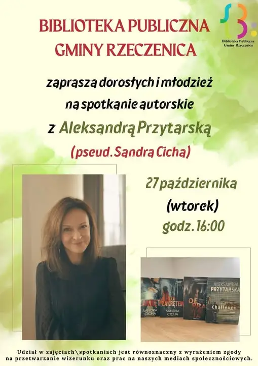 Spotkanie autorskie z Aleksandrą Przytarską w bibliotece w Rzeczenicy