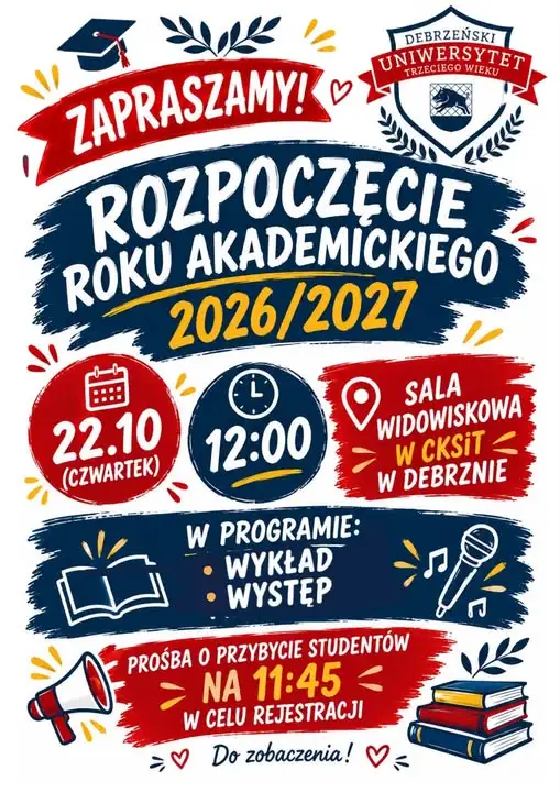 Debrzeński Uniwersytet Trzeciego Wieku inauguruje rok akademicki 2026/2027