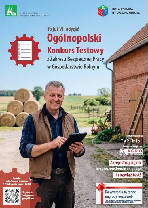 KRUS w Człuchowie zaprasza rolników do konkursu o bezpieczeństwie pracy