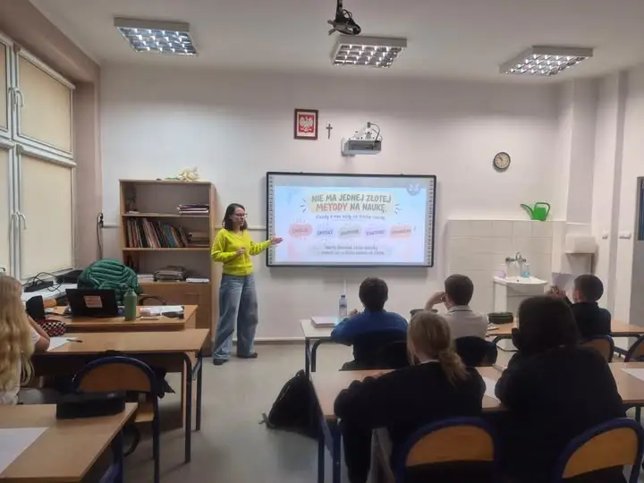 Klasa 7b z warsztatami o technikach uczenia się i zarządzaniu czasem