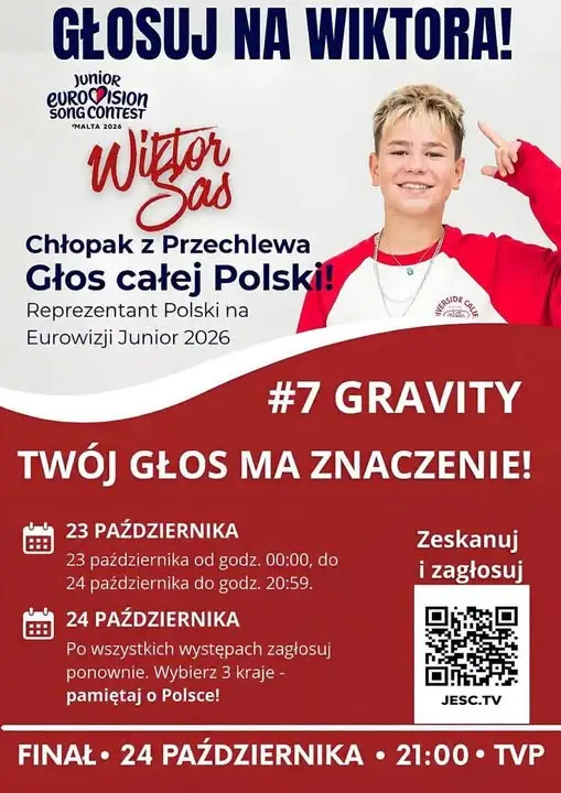 Gmina Człuchów mobilizuje mieszkańców do głosowania na Wiktora Sasa w Eurowizji