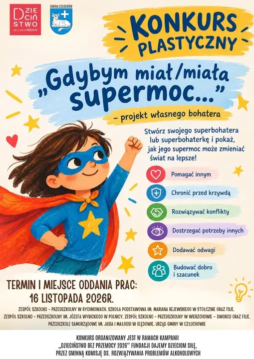 Konkurs plastyczny „Gdybym miał/miała supermoc…” – zaproszenie dla dzieci