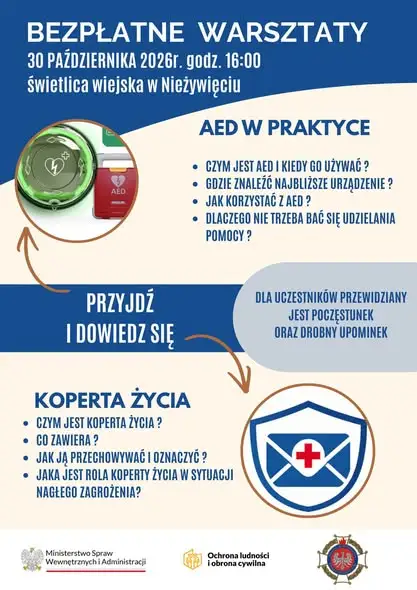 Bezpłatne warsztaty z pierwszej pomocy i obrony cywilnej w gminie Człuchów