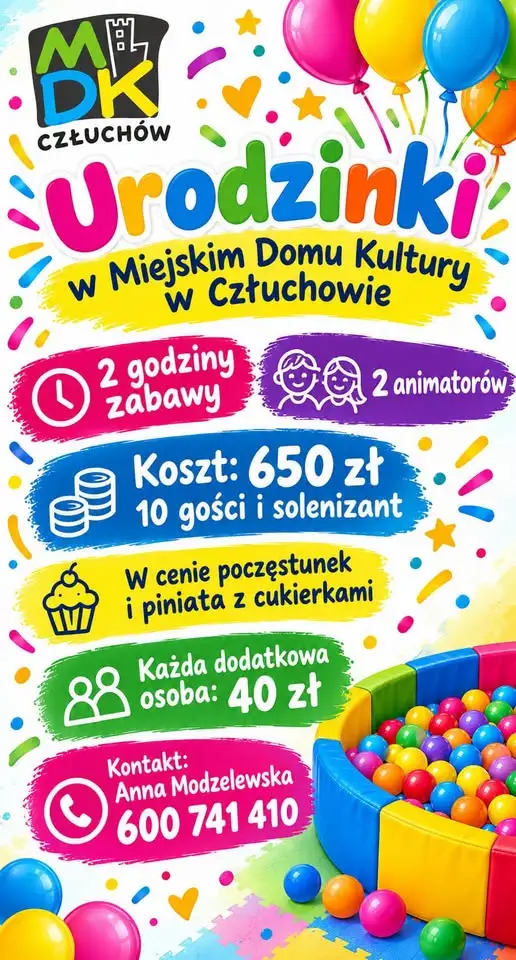 Urodziny w MDK Człuchów – niezapomniana impreza dla dziecka