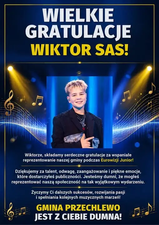 Wiktor Sas z 6. miejscem w finale Eurowizji Junior na Malcie
