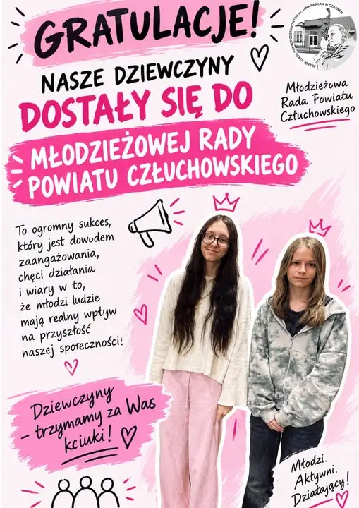 Uczennice z Człuchowa w Młodzieżowej Radzie Powiatu